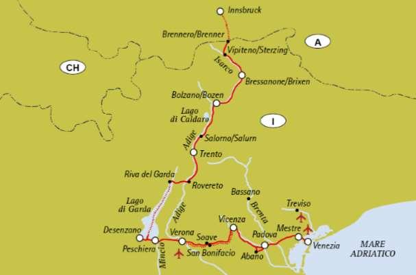 Route Technical Characteristics: Route Profile: The itinerary is mainly on one of the most beautiful cycle path in Italy.