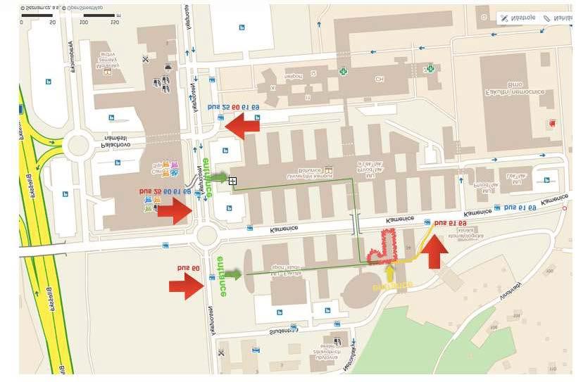 See also the enclosed map: University Campus Bohunice and web page: http://www.muni.cz/kampus?