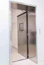 UTOMTIC SIMY SELING SWING DOORS Product description The automatic version of the door comes with a wall frame equipped for hinges, ready to be mounted on wall rabbets or on a subframe.