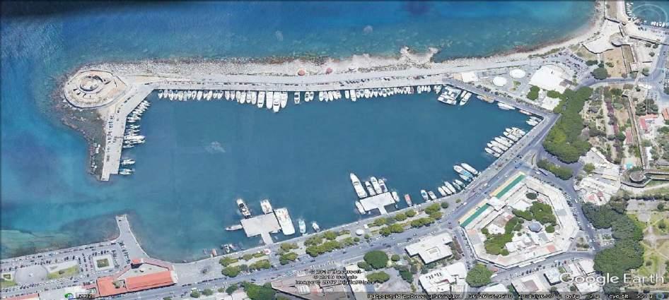 Marina of Mandraki (Rhodes island) Future openings Currently the land area is occupied by: Management office 70m 2 3 stores, each 24m 2 Port Authority & Customs Sea area: Accommodation of yachts Dry
