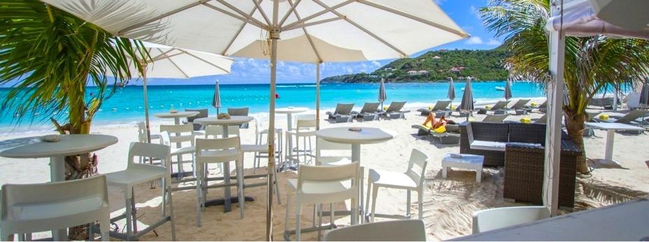 Right on the beach Feet in the sand, The «Pink Parrot» beach bar is