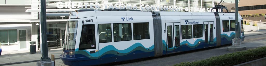 Tacoma Link Light Rail Service Concept Provides fast, efficient service, exceptional on-time performance, and frequent headways Reduces dwelling time and improves accessibility with level platform
