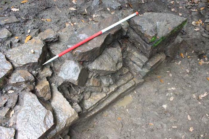exposed in sondage excavated in south-east interior corner.