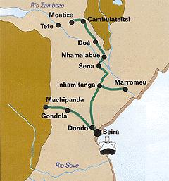 1: The three main railway corridors in Mozambique: Nacala, Beira, Maputo The railway lines of the NACALA corridor are: The Nacala Cuamba Entre-Lagos line, 610km, to the border of Malawi, fully