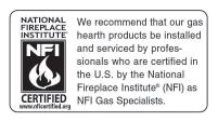 RHP Robert H. Peterson Co. Owner s Manual GLOWING EMBER GAS LOG SET Design Certified to ANSI Z21.