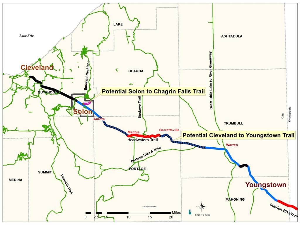 Cleveland to Youngstown Trail Status Trail location is currently