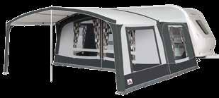 zips in matching material for extra protection Annexes are designed to fit on either the left or right-hand side of the awning Fitted with Quick Lock profile Fitted with Safe Lock System
