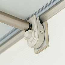 HIGH TECH CONSTRUCTION 28 MM ALUMINIUM TUBING * (the corner angles are made from steel) * Except Alpha and Quattro Extra strong roof support poles ensure the frame is even more stable.