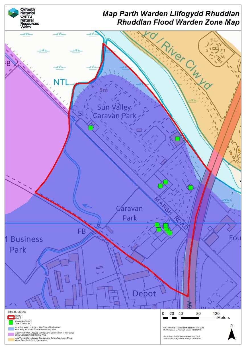 9. Locations at Risk Zone 3 Source of flooding Flood Warning Area Areas at risk (by priority) Flood Warden(s) responsible for the zone Zone 3 Details - Fluvial (River