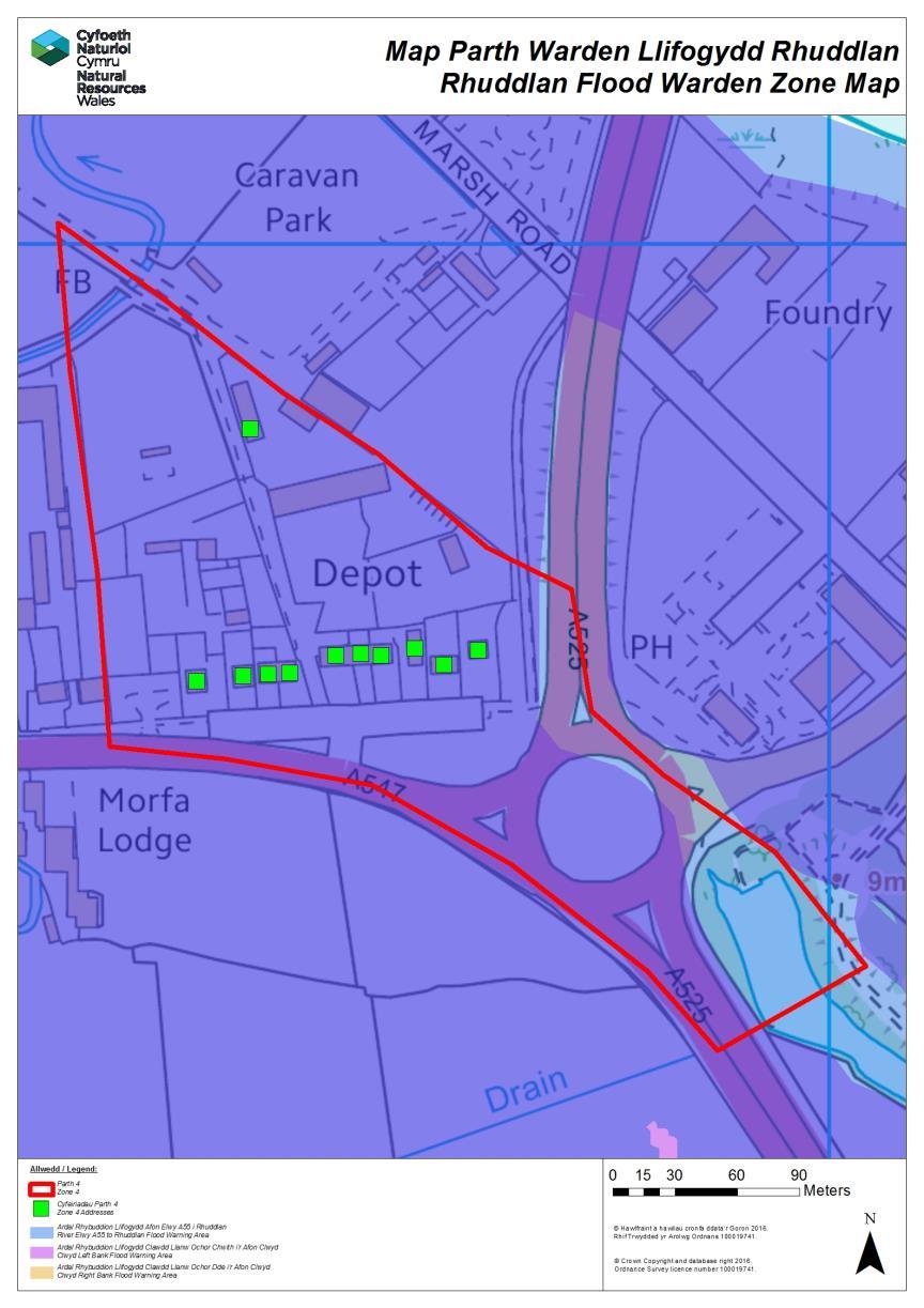 9. Locations at Risk Zone 4 Source of flooding Flood Warning Area Areas at risk (by priority) Flood Warden(s) responsible for the zone Zone 4 Details - Fluvial (River
