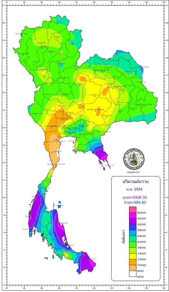 5 Annual Rainfall (mm.