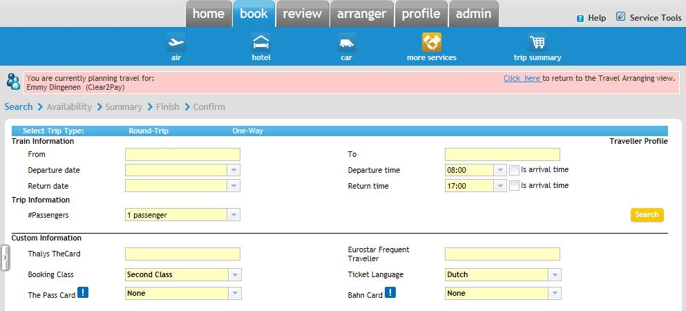 RAIL RESERVATIONS Fill in the yellow mandatory fields to request flight availability.