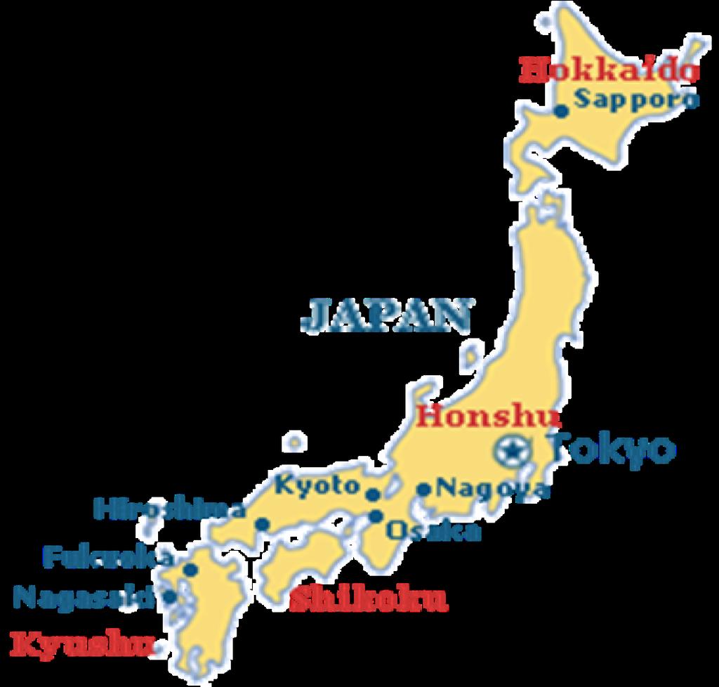 Japanese travelers Which part of Japan are the