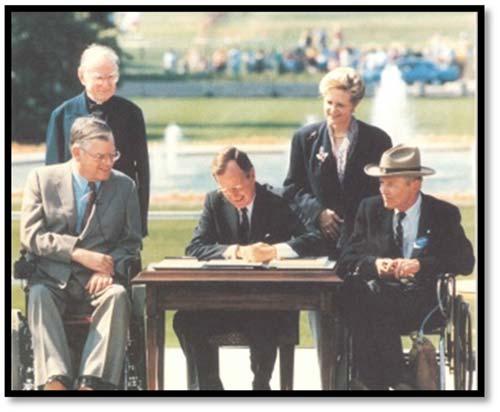 2. ADA COMPLEMENTARY PARATRANSIT REQUIREMENTS The Americans with Disabilities Act of 1990 (ADA) was signed into law on July 26, 1990, by President George H. W.