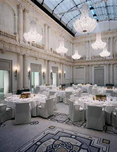 MEETINGS AND EVENTS Our grand ballroom was once the banking hall. It has 10-metre high ceilings, a glass roof and we ve kept the original mosaic floor. It also has its own private entrance.