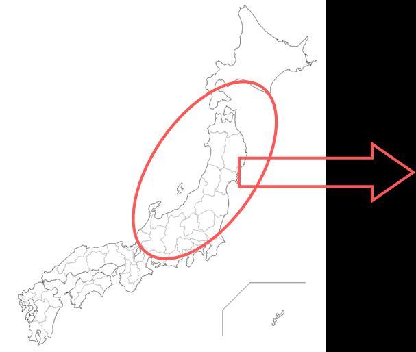 <Map> Active Japanese Humanitarian Organizations* IWATE Pref.:, JRA(rescue op.
