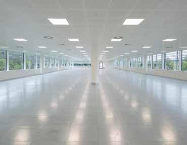 x 600mm metal ceiling tiles + Raised access floors with 120mm clear void + High performance glazing with