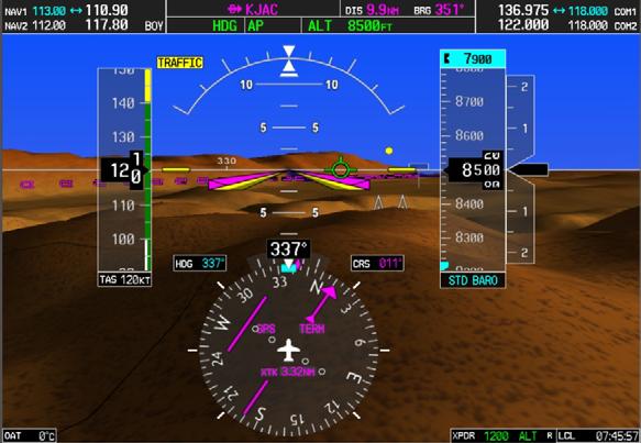 SYNTHETIC VISION General The SVS sub system is dependent upon terrain data provided by the underlying G1000 system.