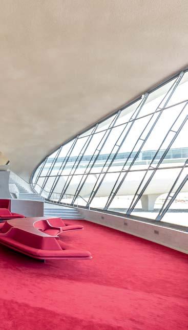 THE TWA HOTEL is just one of a number of former airport terminal revamps by BBB, which also include the restoration of the 1938 Marine Air Terminal at LaGuardia Airport, the former Art Deco-styled