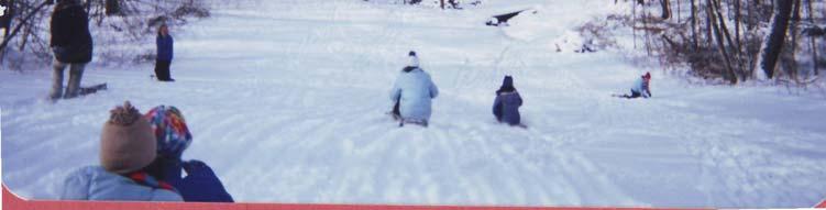 winter sledding Sleds available at camp during the winter months Also a