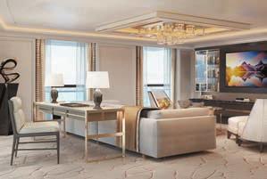 REGENT SUITE LIVING ROOM indulgent private retreats In each of the 375 spacious suites aboard Seven Seas Splendor,