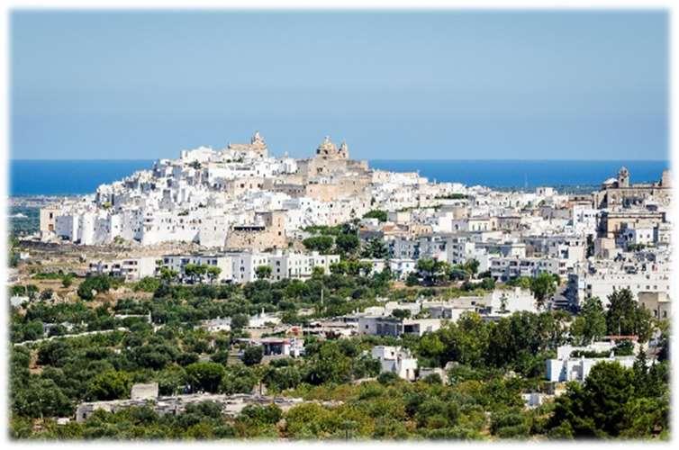 Itinerary Day 3 Alberobello to Ostuni T oday you leave the fanciful world of Truli and head to the gleaming white city on a hill that is Ostuni.