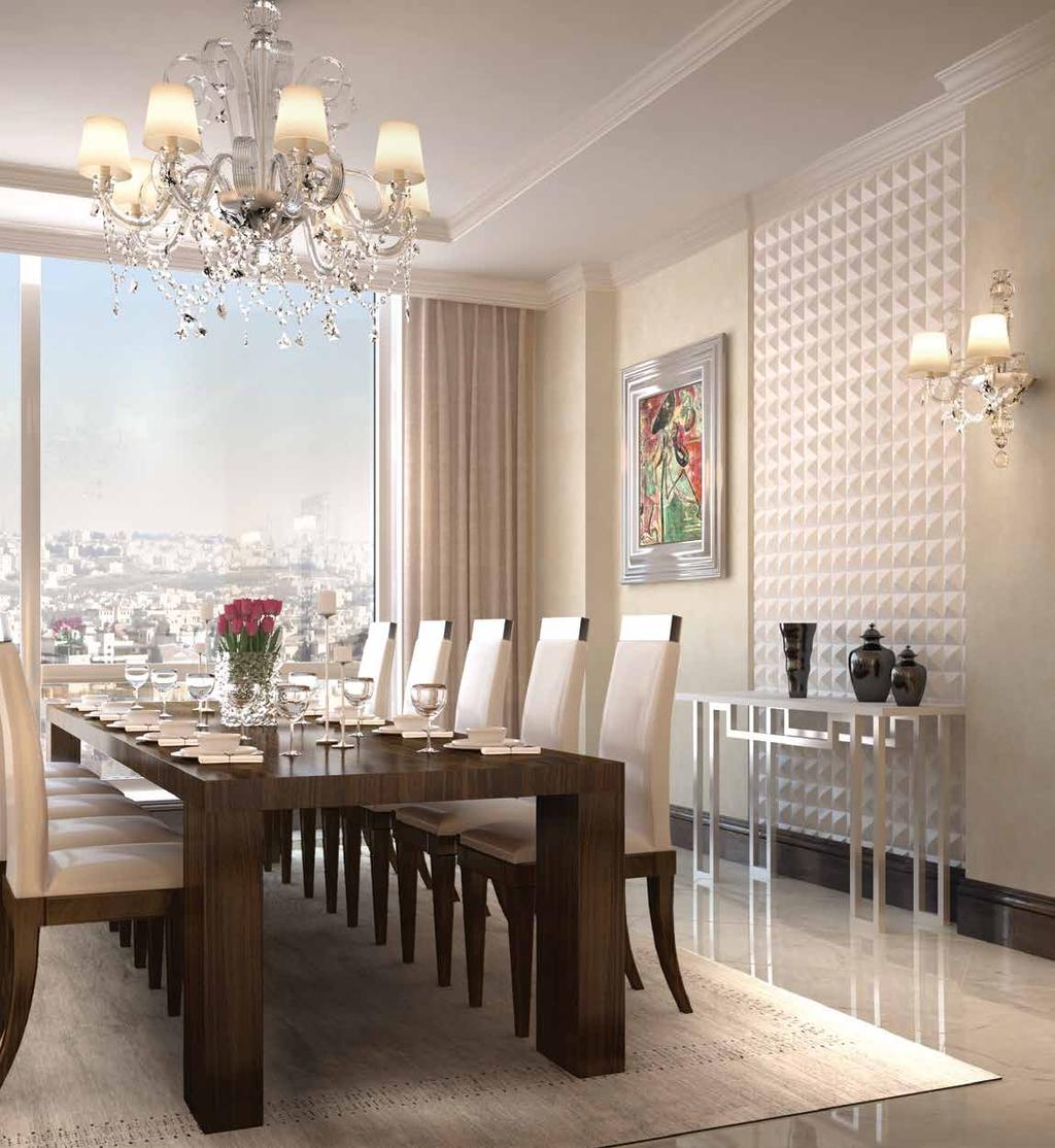 A LIFE OF GRACE AND GRANDEUR Meticulously designed décor accents the opulence of The Residences at The St. Regis Amman.