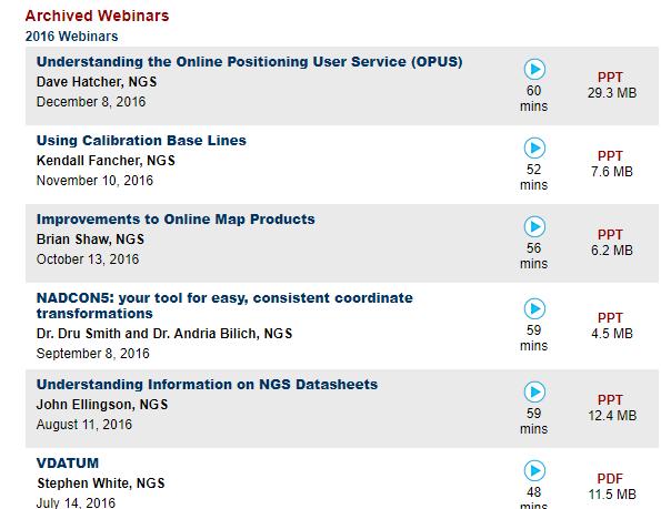 NGS Monthly Webinar Series Examples of past