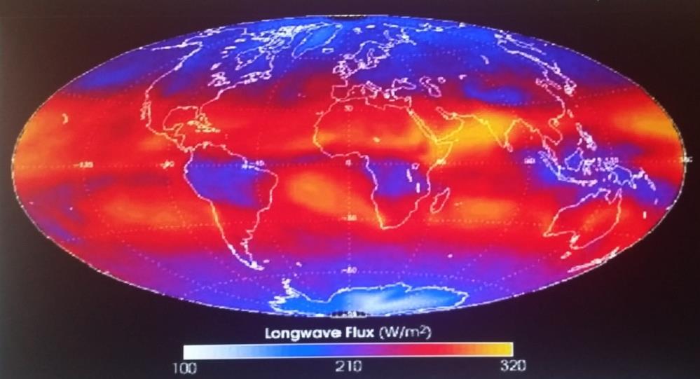 Infracrveni toplinski tok kao posljedica jačeg zagrijavanja Zemlje oko ekvatora