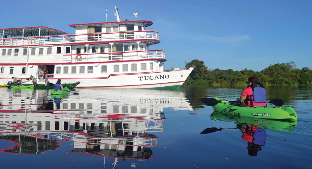 Two Small-Ship Voyages in the Amazon We operate two rainforest cruises, one that is six nights long and another that is four nights.