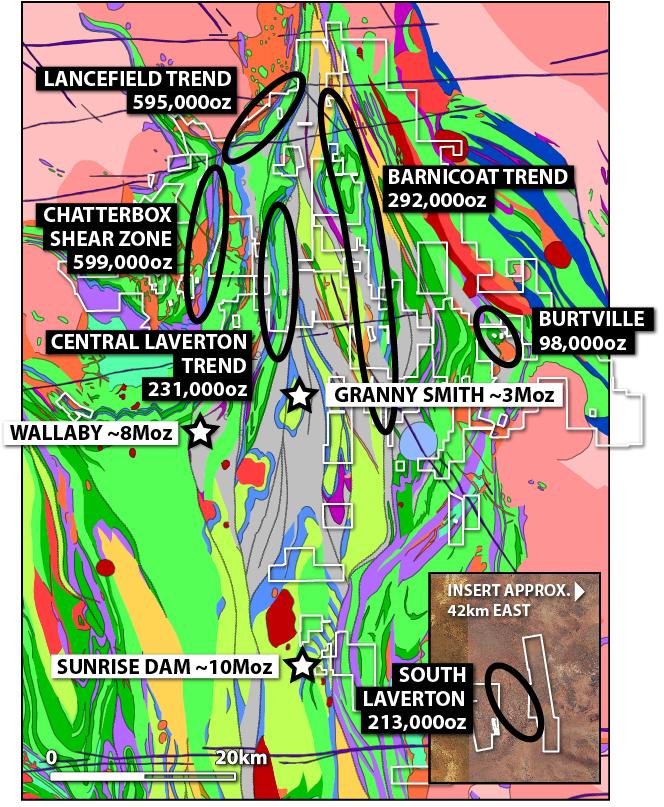 Exploration Focus: Laverton Sparsely Drilled Mineral Resource of 26.5Mt @ 2.4g/t for 2.