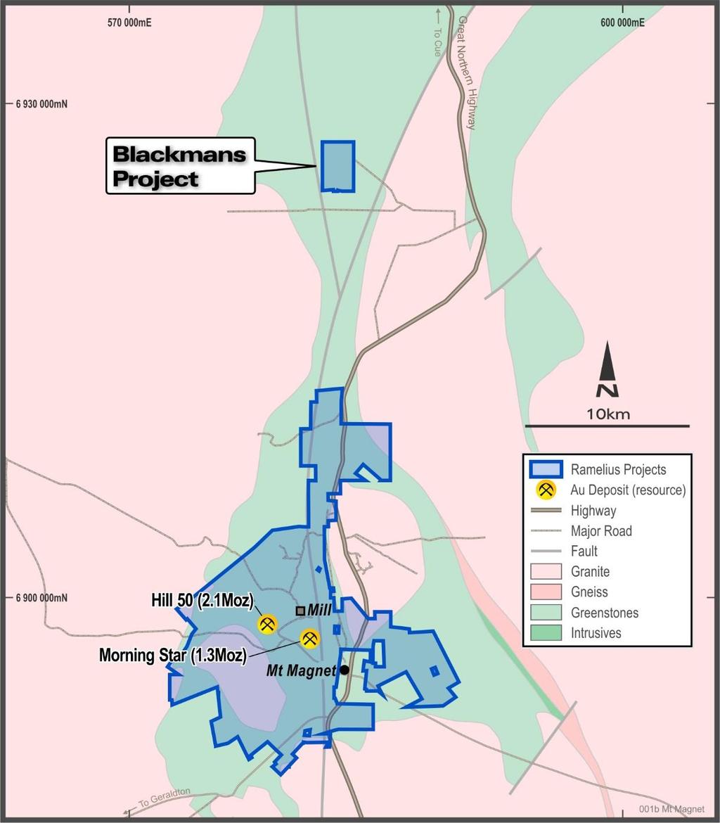 Ramelius Resources Limited Diggers and Dealers - August 2015 16 Development - Blackmans Gold Project Sep 14 - Secured 100% of Blackmans ML Jan 15 High grade intersections: 9m at