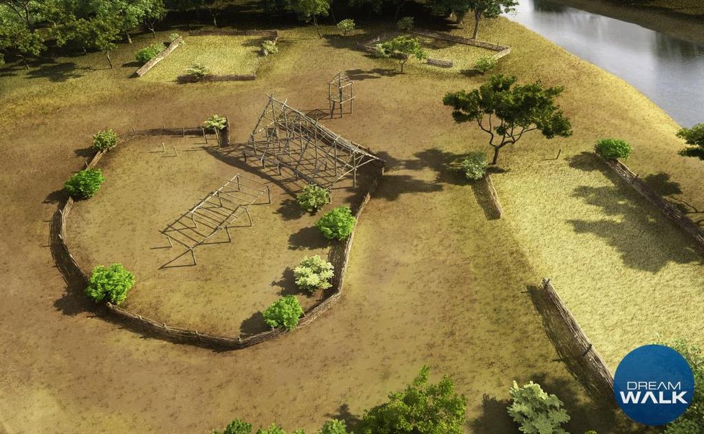 Figure 5: Visual reconstruction of early Iron Age house in East Bohemia One of the bases provided to ENVIOM was the digital terrain model created in the