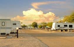 Can accommodate RVs up to 45 Restrooms, showers, laundry, Wi-Fi, and RV storage.