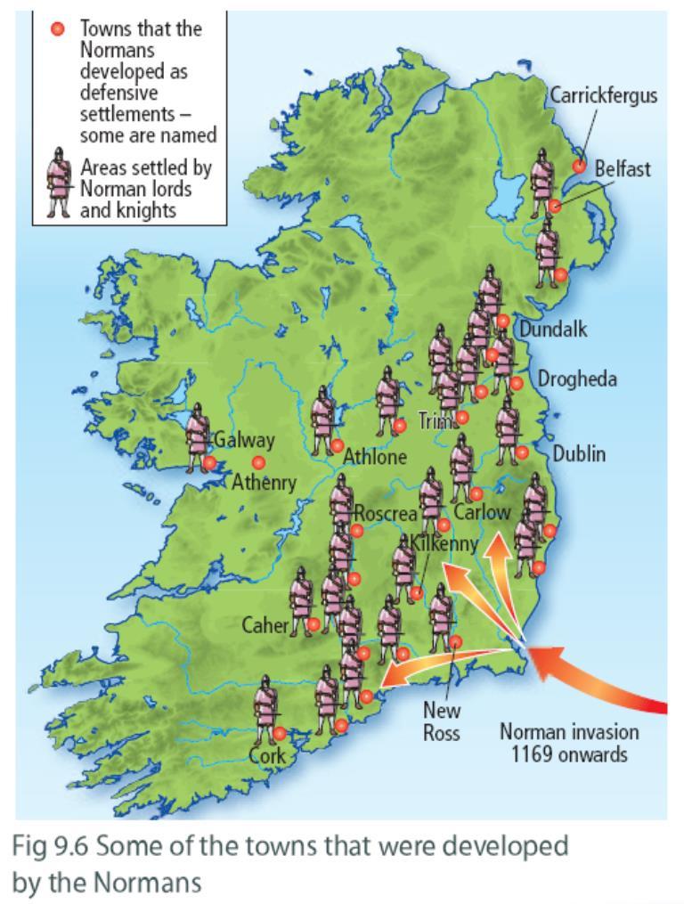 Norman Settlements The Normans invaded Ireland in the 12 th Century.