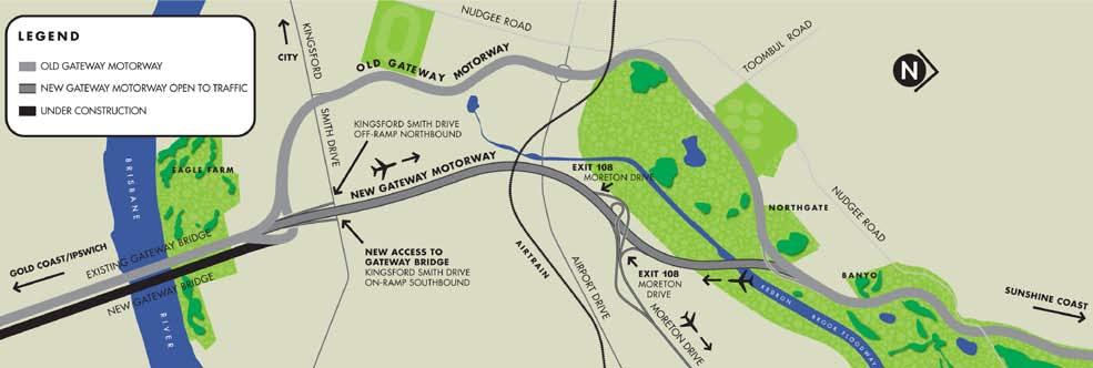 PAGE 4 Changed traffic conditions north of the Gateway Bridge - maps GATEWAY BRIDGE PRECINCT, EAGLE FARM New Gateway Motorway with improved connections