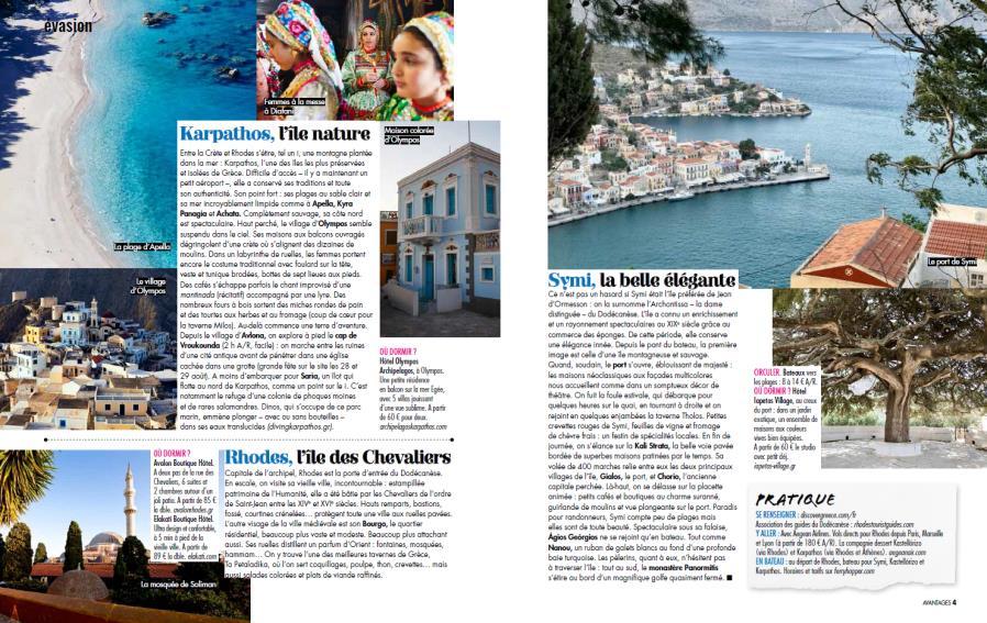 RHODES & SYMI FRENCH PRESS TRIP French magazine features island gems of the