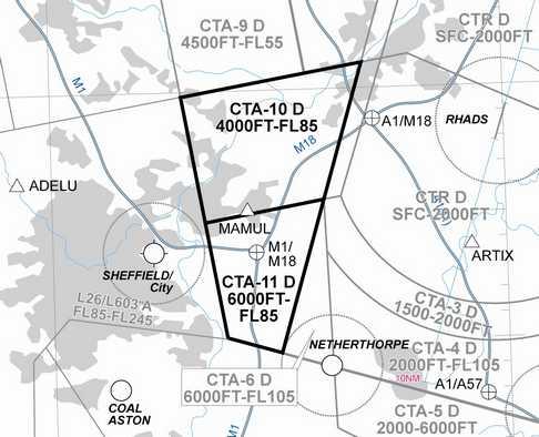Figure 2-8: CTA-10 & CTA-11 2.14 CTA-12 2.14.1 CTA-12 lies to the east of the Airport and serves to protect aircraft descending from the airway towards the FNY beacon.