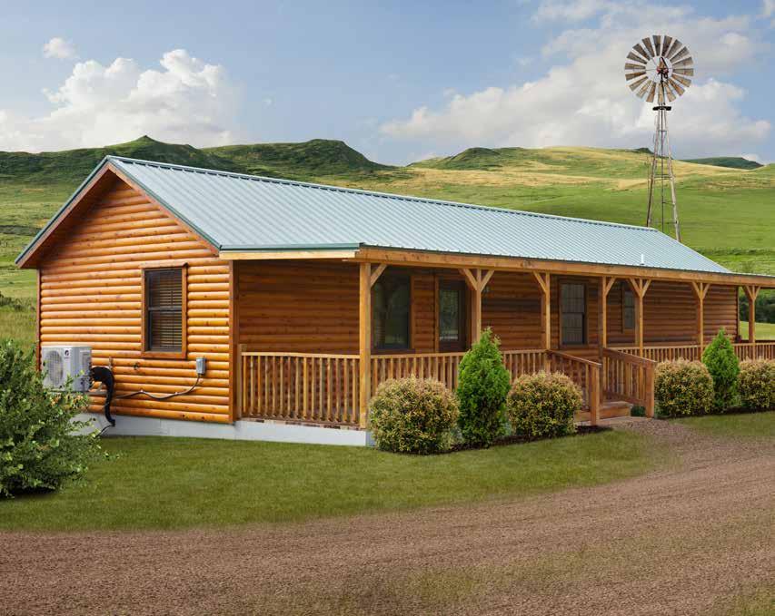 STANDARD FEATURES 22 Double pane Low E windows Hand scraped laminate floors Western red cedar log exterior Corrugated metal or lodge pole pine ceilings Ceiling fans Lodge pole