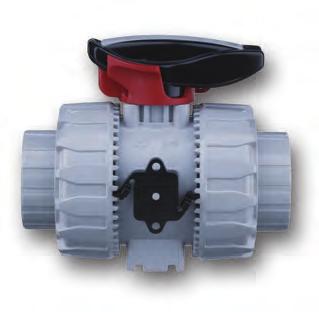 Durapipe VKD Double Union Ball Valve Description: In-line double union ball valve Seats: PTFE End Connections: Solvent Sockets, Option: Electric or Pneumatic Actuation To convert the valve to