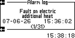 6 720 614 412-16.1o 13.3 Primjer za alarm: Kada se oglasi alarm, na zaslonu se prikaže alarm i čuje se zvuk upozorenja. Zaslon prikazuje uzrok, vrijeme i datum alarma. Sl.