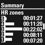 Vrijeme utrke Prosječna brzina tijekom utrke Vidljiva samo ako se koristi tempo utrke Opterećenje tijekom vježbanja Oporavak potreban nakon ovog vježbanja Prednost vježbanja Pritisnite gumb za