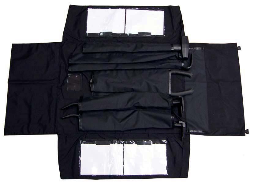 # 2 1 4 Breaching Tool Carry Bag Transparent pockets for breaching instructions. One pocket outside with zipper. Seven pockets inside.
