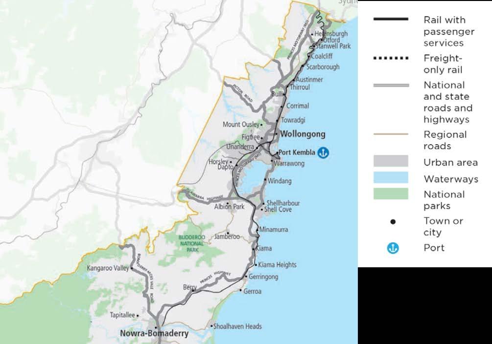 2 Connectivity in the Illawarra 2.1 The Illawarra in profile 2.1.1 Location The Illawarra region is located 70 km south of the Sydney CBD.