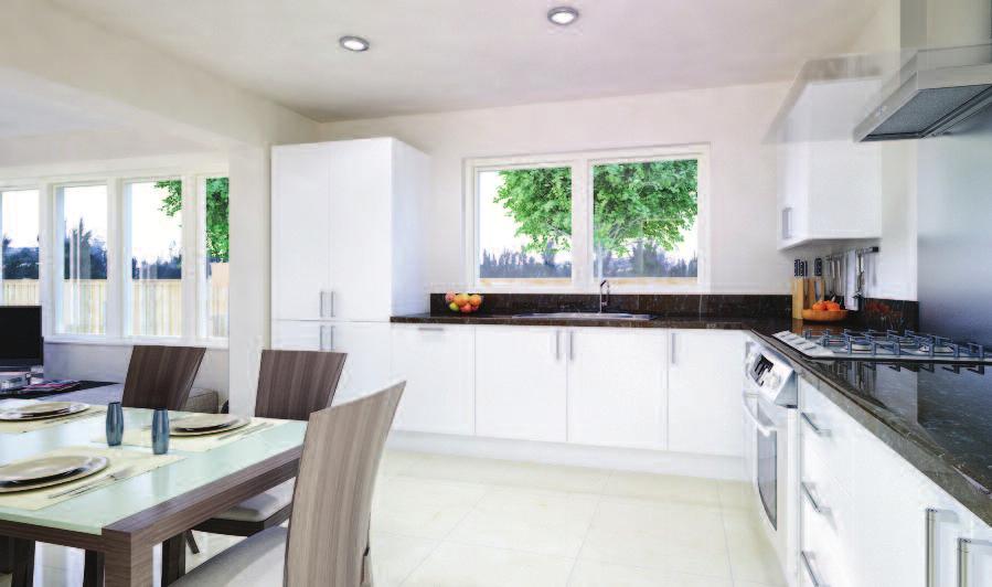 Kitchen / Choice of kitchen doors, work tops and handles Integrated electrical appliances to include gas hob & electric oven, extractor unit, fridge freezer, and dishwasher Plumbing / electrical for