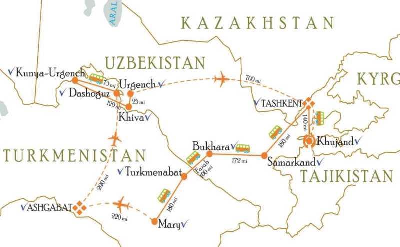 3 Stans and Caucasus Tour 27 Days Itinerary 2019 (Uzbekistan, Turkmenistan, Tajikistan, Azerbaijan, Georgia and Armenia) October 1 Tuesday Arrival to Tashkent (Uzbekistan) Welcome to Uzbekistan!