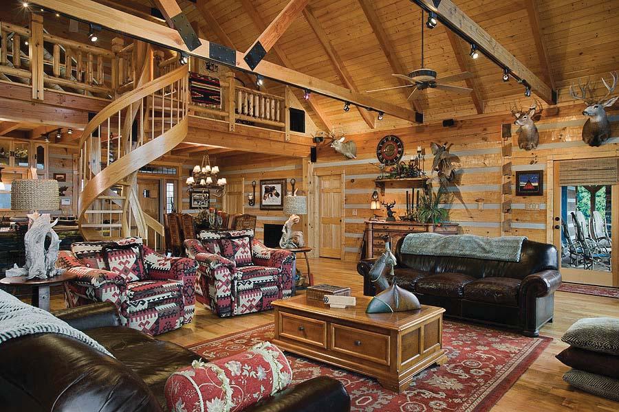 Fine log cabin craftsmanship, attention to detail 1,05 Acres in two parcels Private Access Luxury Log Cabin Upstairs Flat Bunkhouse Three Stocked Lakes Dock Natural Wildlife Habitat Outstanding Views