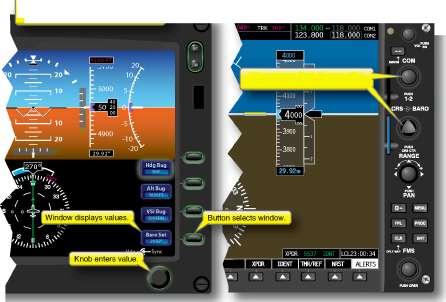 Making Entries on the PFD PFDs have evolved and have become more than flight displays in many cases. The amount of data available for display can overwhelm the pilot with data.