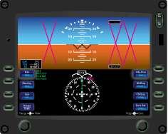 Figure 2-7. A PFD indicating a failed air data computer. The inoperative attitude indicator on the PFD in Figure 2-8 indicates the failure of the AHRS.