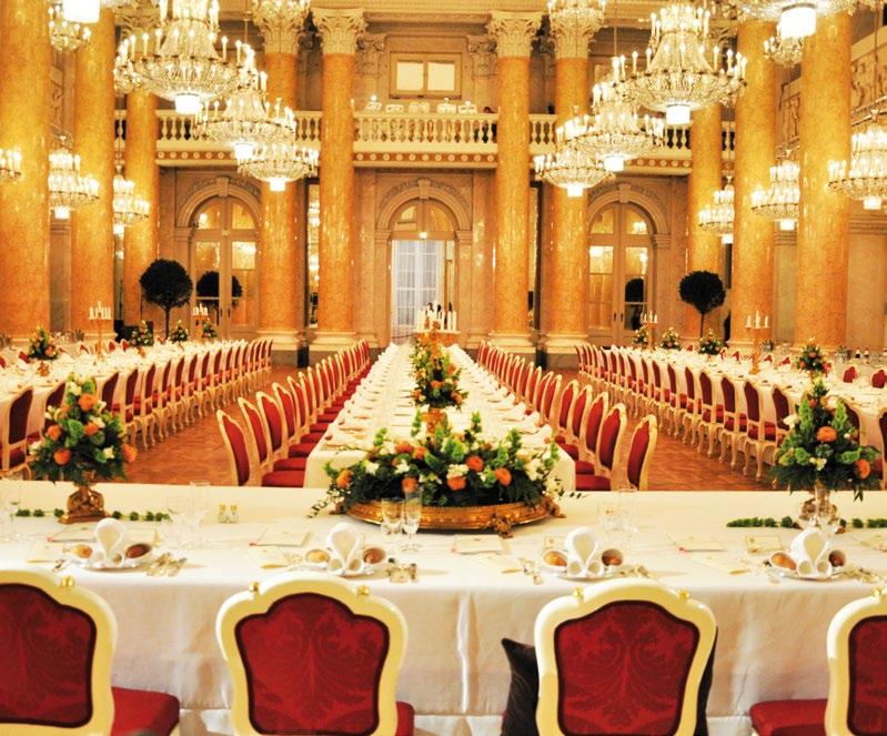 State banquet in Hofburg Vienna Imperial buffet in Belvedere Palace Great tradition new